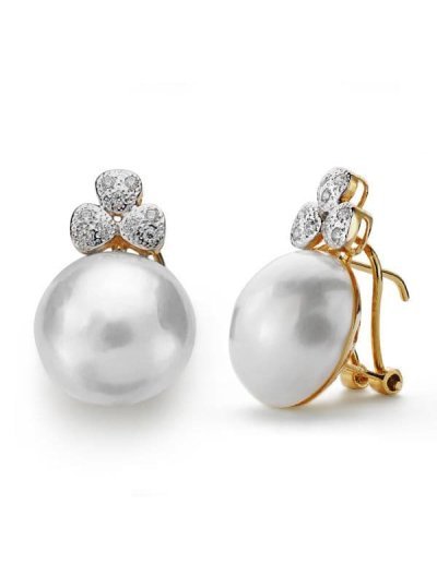 18K PENDIENTES PERLA...