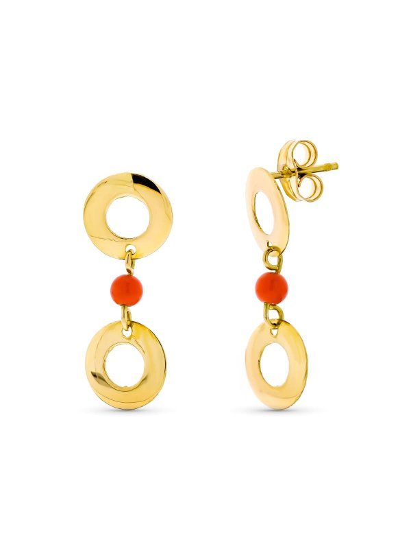 18K PENDIENTES ORO AMARILLO LARGOS...