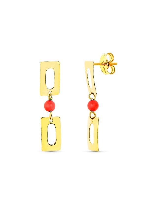 18K PENDIENTES ORO AMARILLO LARGOS...