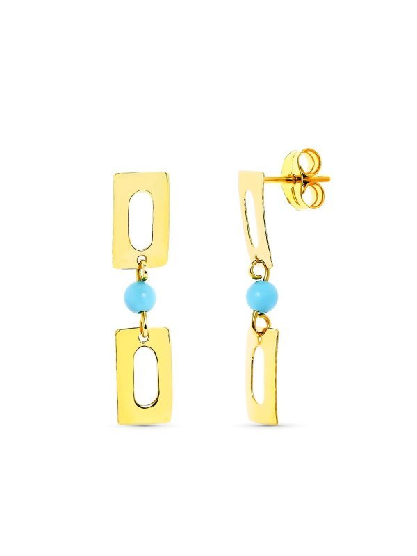 18K PENDIENTES ORO AMARILLO LARGOS...