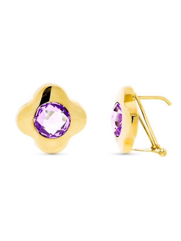 18K PENDIENTES ORO AMARILLO PIEDRA 8...