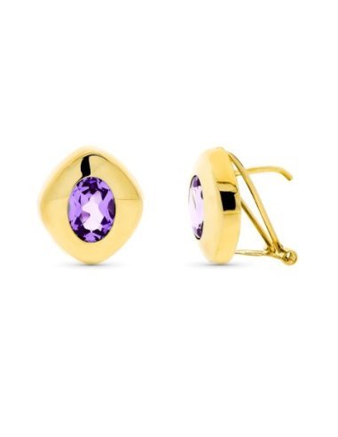 18K PENDIENTES ORO AMARILLO PIEDRA...