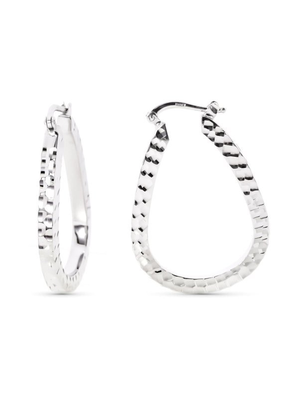 18K AROS ORO BLANCO GOTA TALLADOS....
