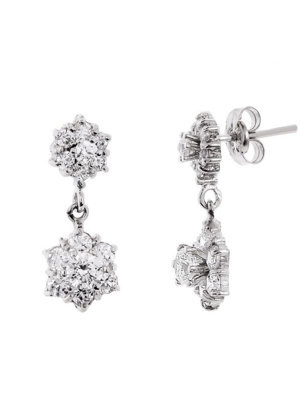 18K PENDIENTES ORO BLANCO CUAJOS....