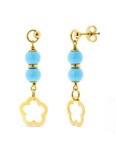18K PENDIENTES ORO AMARILLO 2 BOLAS...