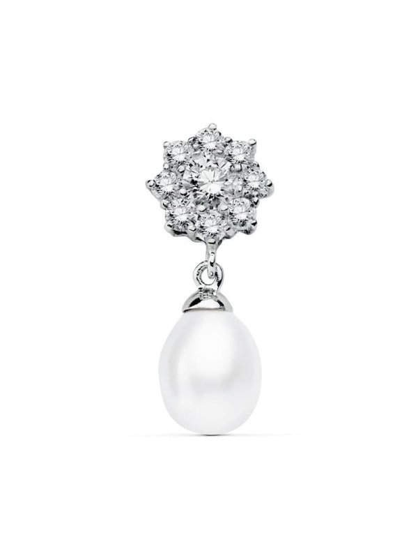 18K COLGANTE ORO BLANCO CUAJO Y PERLA...