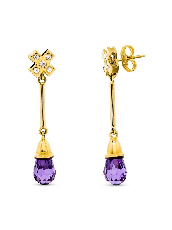 18K PENDIENTES ORO AMARILLO LARGO 5...