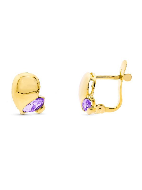18K PENDIENTES ORO AMARILLO PIEDRA...