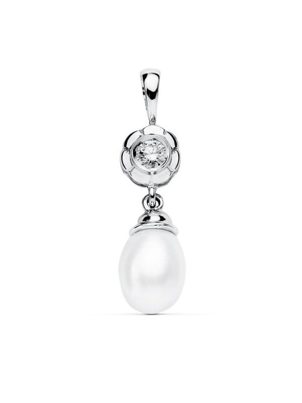 18K COLGANTE ORO BLANCO CHATON Y...