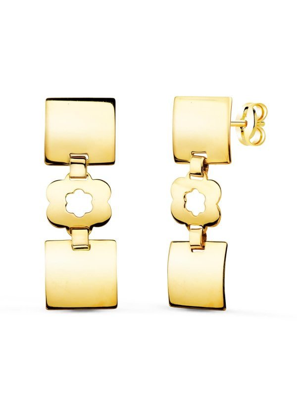 18K PENDIENTES ORO AMARILLO TRES...