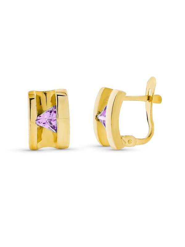 18K PENDIENTES ORO AMARILLO PIEDRA...