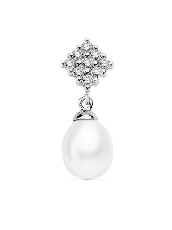 18K COLGANTE ORO BLANCO CUAJO Y PERLA...
