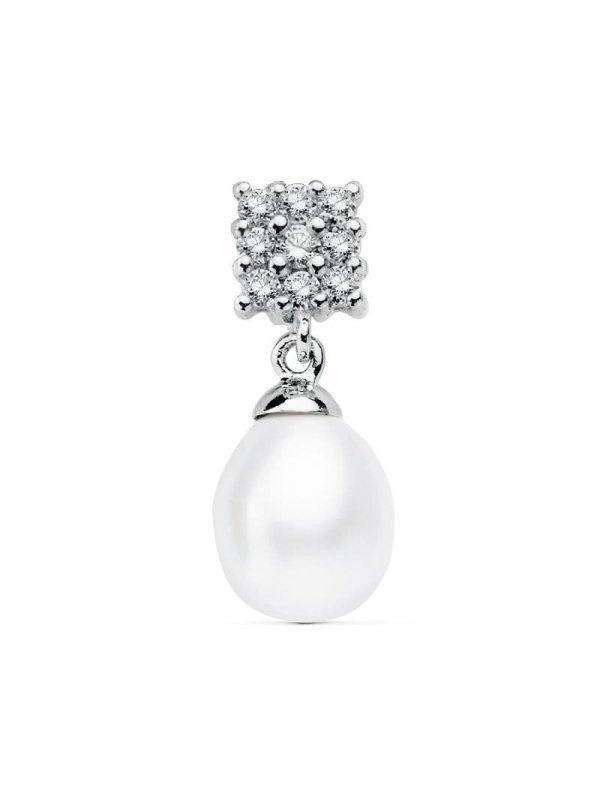 18K COLGANTE ORO BLANCO CUAJO Y PERLA...