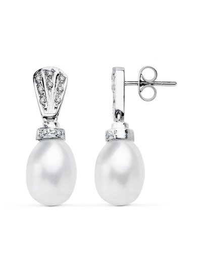 18K PENDIENTES ORO BLANCO...