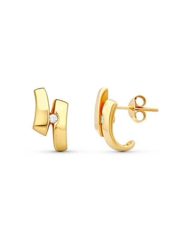 18K PENDIENTES CIRCONITAS 15X13 MM