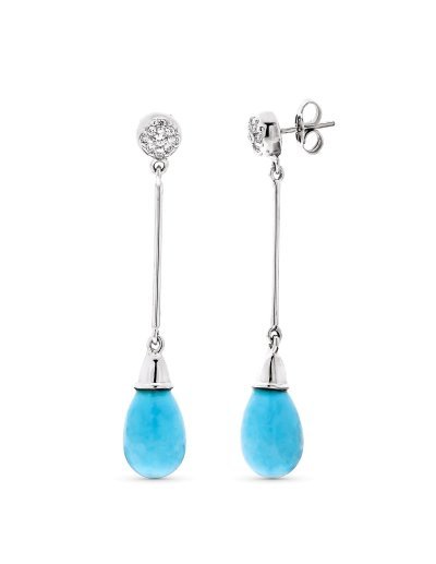 18K PENDIENTES ORO BLANCO...