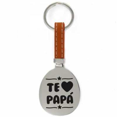 Llavero Happy De Acero Oval...