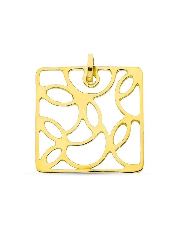 18K COLGANTE ORO AMARILLO CUADRADO...