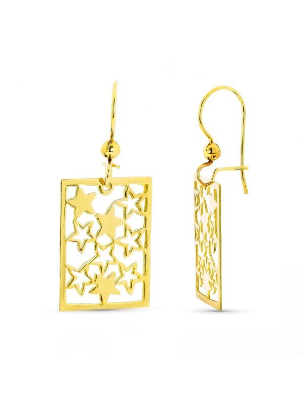 18K PENDIENTES ORO AMARILLO LASER...