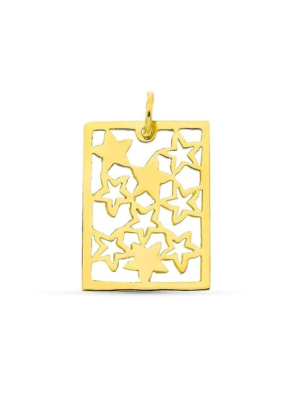 18K COLGANTE ORO AMARILLO RECTANGULO...