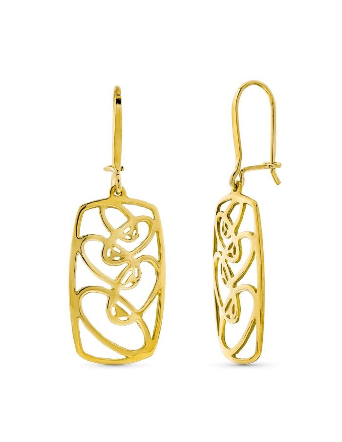 18K PENDIENTES ORO AMARILLO LARGOS...