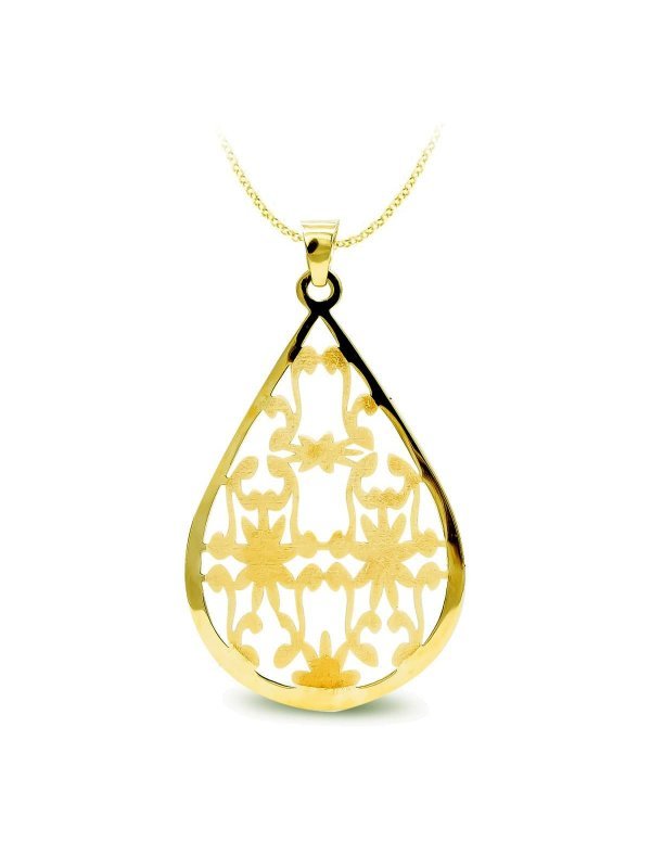 18K COLGANTE ORO AMARILLO LARGO OVAL...