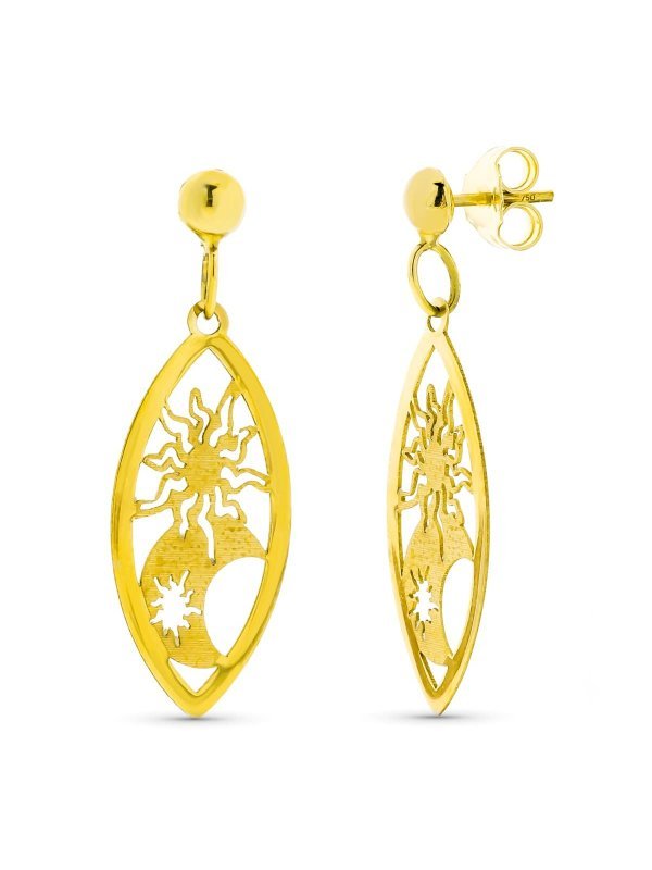 18K PENDIENTES ORO AMARILLO LARGOS...