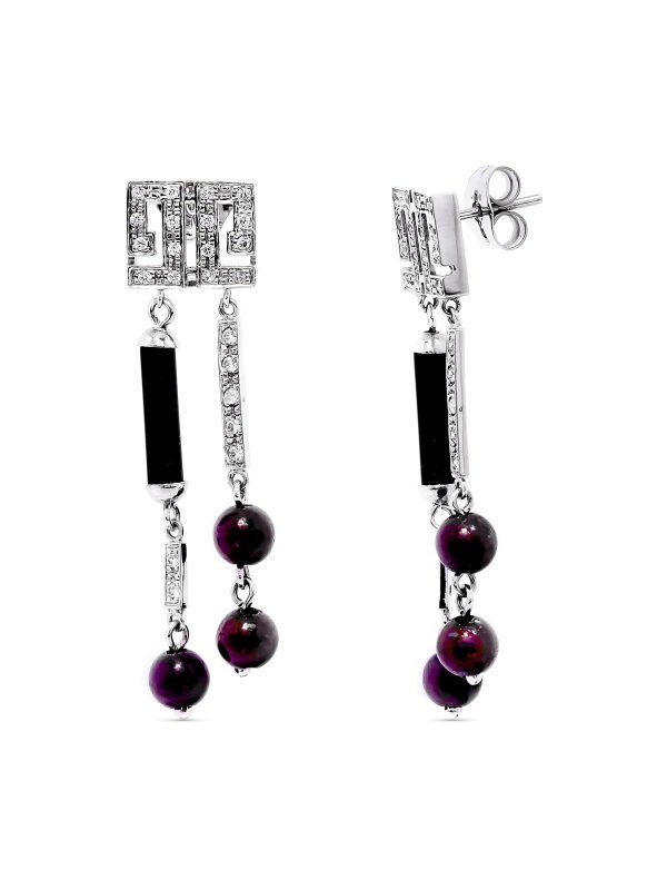 18K PENDIENTES ORO BLANCO LARGOS...