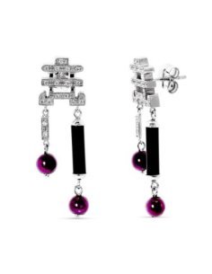 18K PENDIENTES ORO BLANCO...