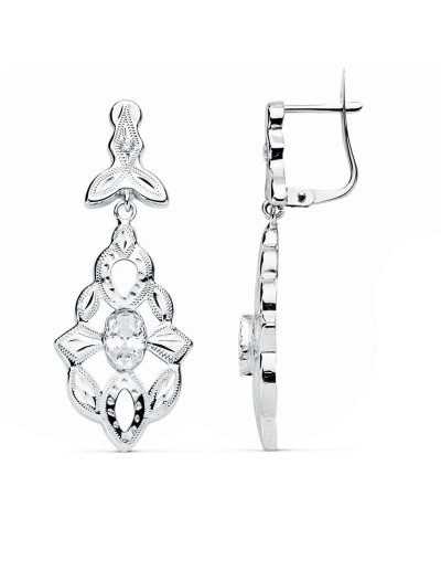 18K PENDIENTES ORO BLANCO...