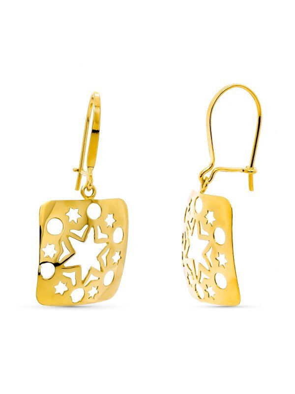 18K PENDIENTES ORO AMARILLO LARGOS...