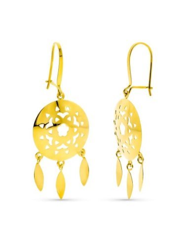 18K PENDIENTES LARGOS CALADOS 3...