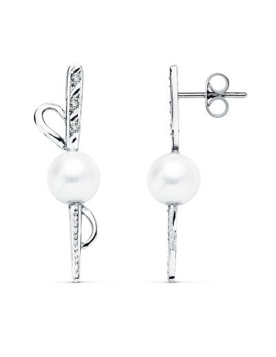 18K PENDIENTES ORO BLANCO...