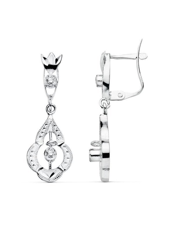 18K PENDIENTES CUBANAS ORO BLANCO...
