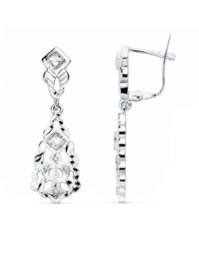 18K PENDIENTES ORO BLANCO...
