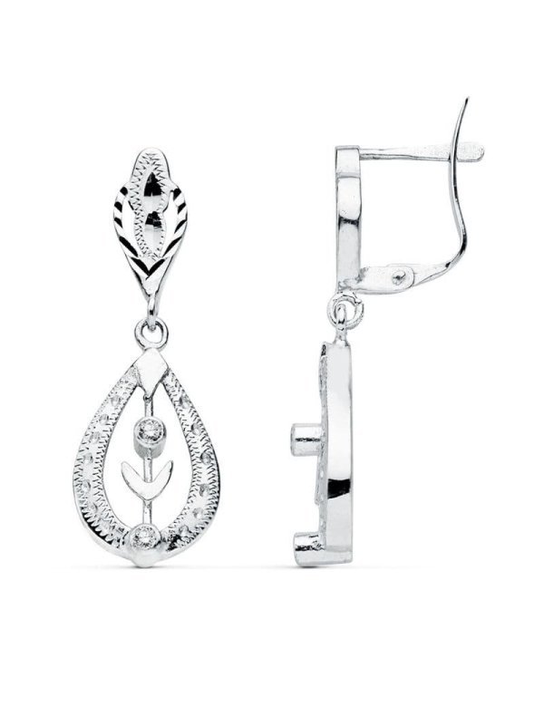 18K PENDIENTES CUBANAS ORO BLANCO...