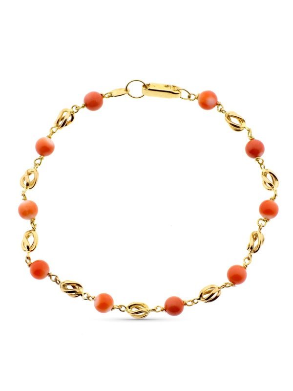 18K PULSERA ORO AMARILLO CON JAULAS Y...