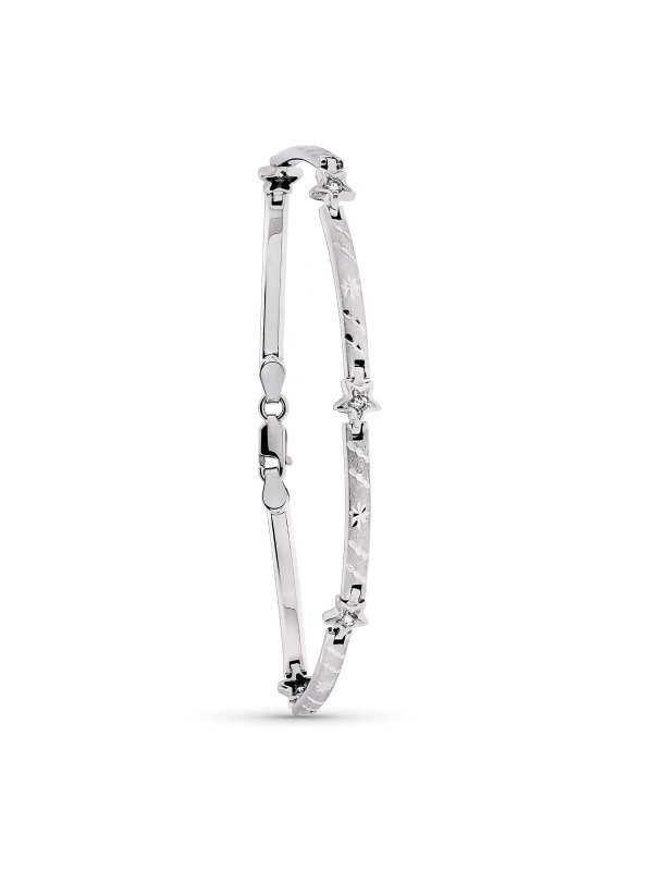 18K PULSERA ORO BLANCO MATE Y BRILLO...