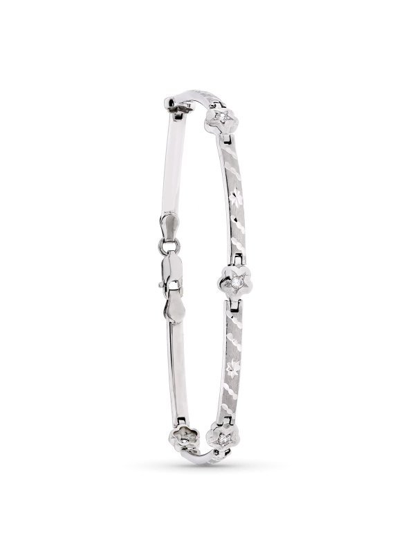 18K PULSERA ORO BLANCO MATE Y BARRAS...