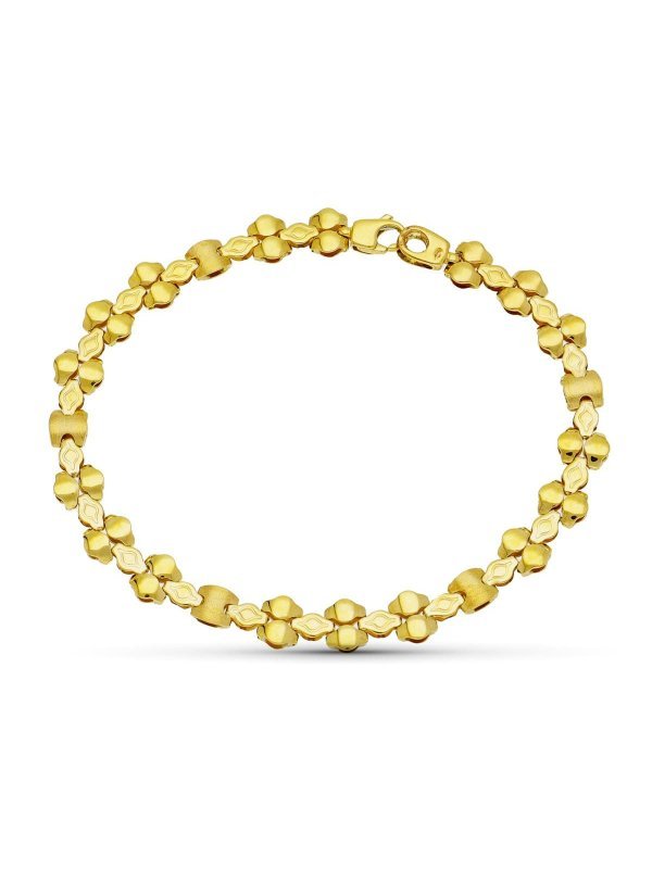 18K PULSERA ORO AMARILLO MATE Y BRIILO