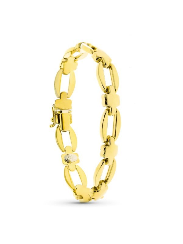 18K PULSERA ORO AMARILLO ESLABON OVAL...