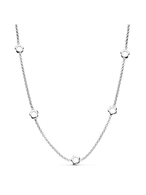 18K GARGANTILLA ORO BLANCO FLORES...