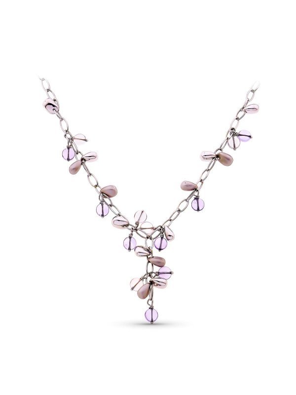 18K GARGANTILLA ORO BLANCO PIEDRAS