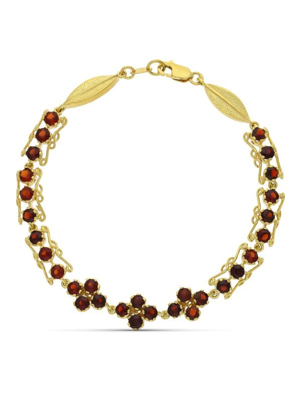 18K PULSERA ORO AMARILLO Y GRANATES