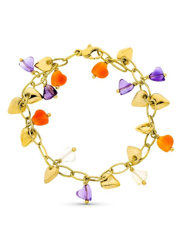 18K PULSERA ORO AMARILLO MATE Y...