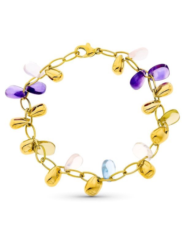18K PULSERA ORO AMARILLO LAGRIMAS COLOR