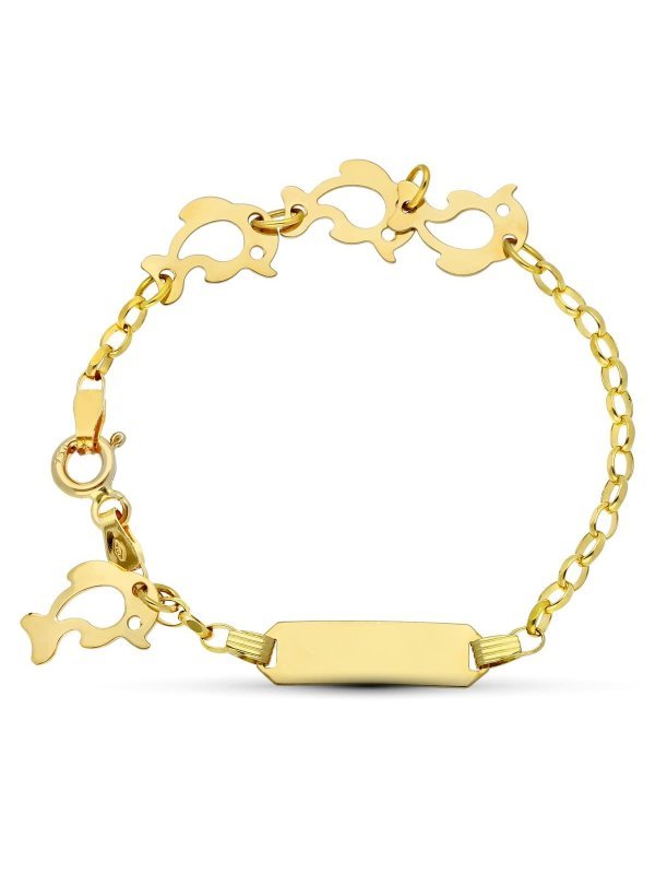 18K ESCLAVA ORO AMARILLO DELFINES 13...
