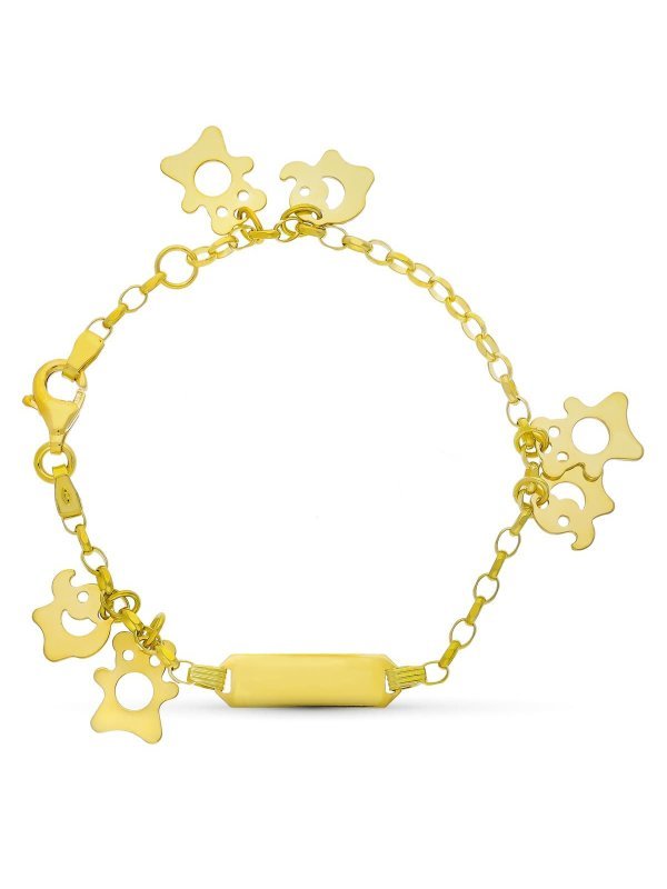 18K ESCLAVA ORO AMARILLO FIGURAS 14...
