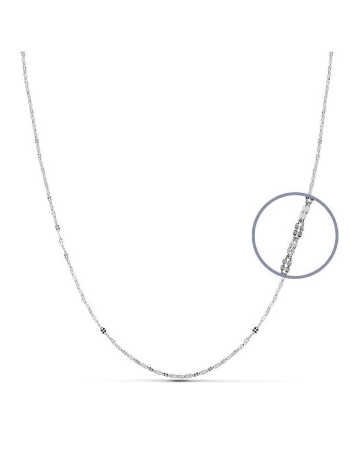 18K CADENA MACIZA ORO BLANCO 40 CM...