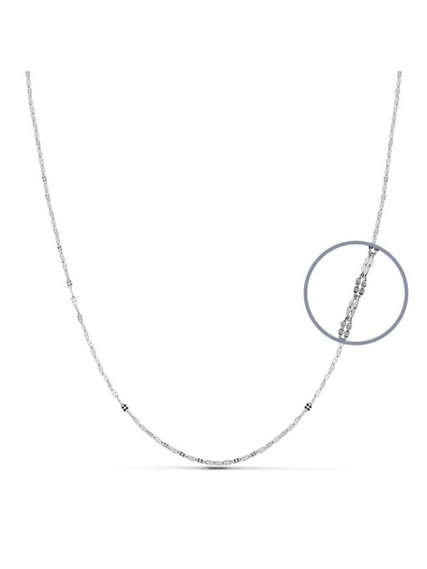 18K CADENA MACIZA ORO BLANCO 45 CM...